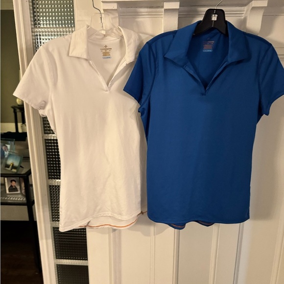 Tommie Copper Women's LOT OF 2 Performance Polo Shirts Sz M 1 Blue 1 White - Picture 2 of 12